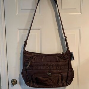 Lug Hula Hoop Brown Carry All Messenger Bag